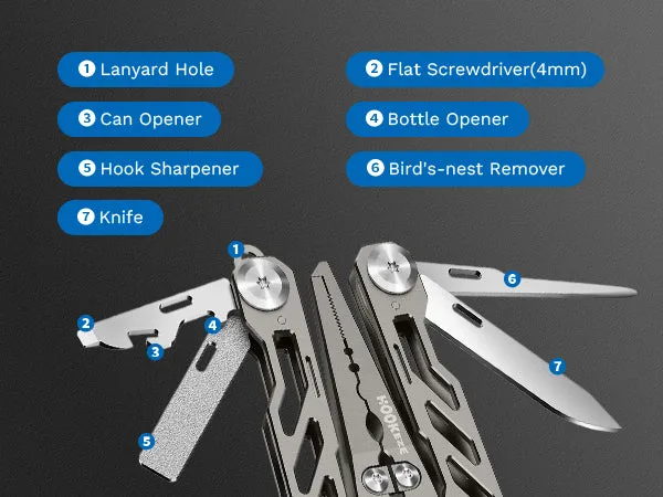 HookEze Folding Fishing Pliers | With Belt Pouch & Lanyard